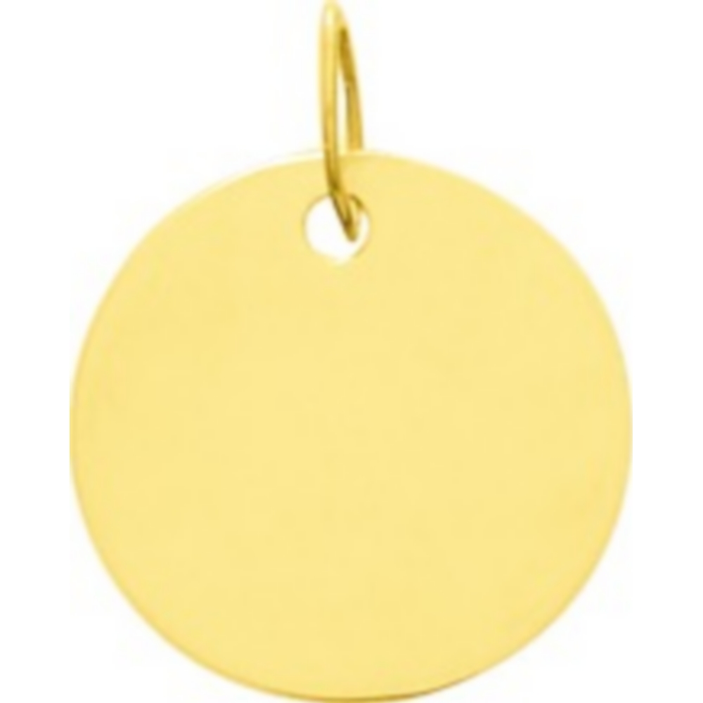 Plaque ronde or jaune 18k