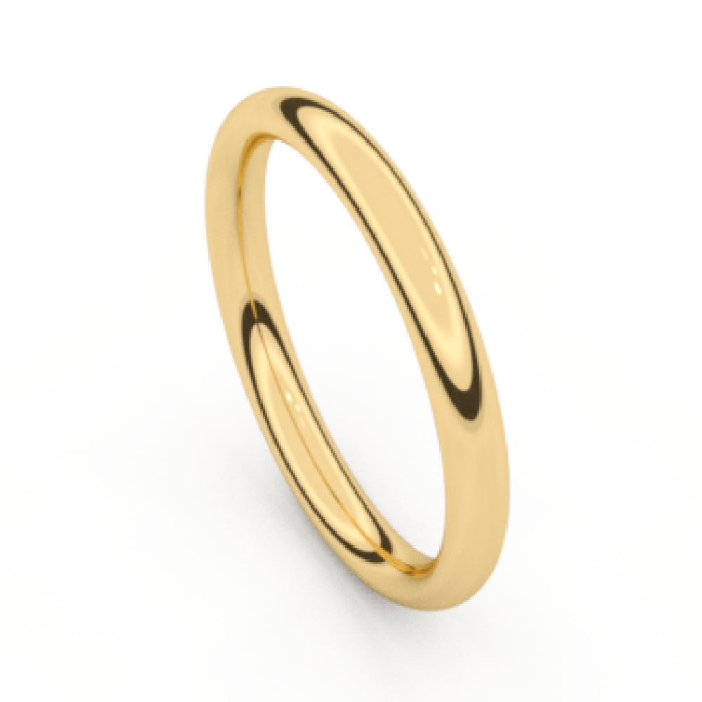 Alliance ronde or jaune 18K
