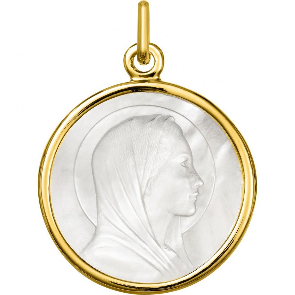 Médaille nacre 16mm 18k