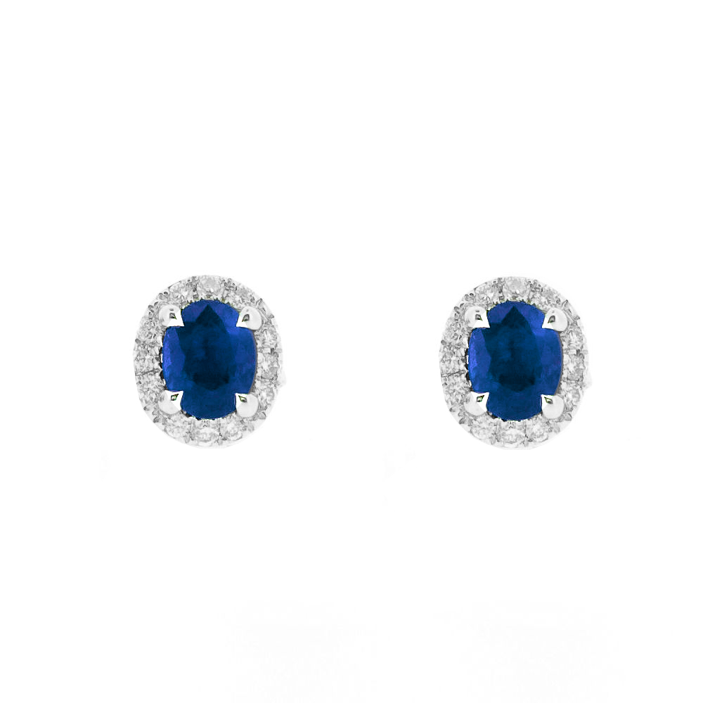 Boucles d'oreilles Saphirs et diamants