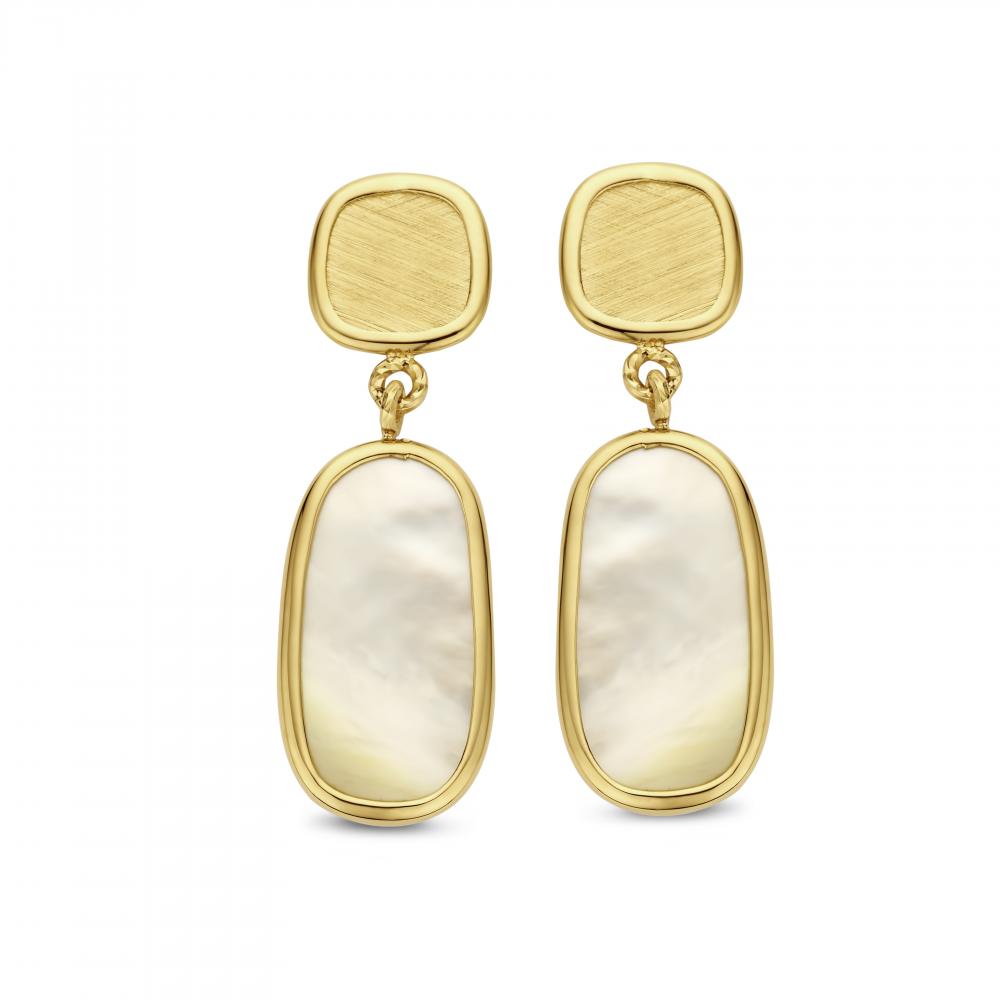 Boucles d'oreilles or 18k et nacre