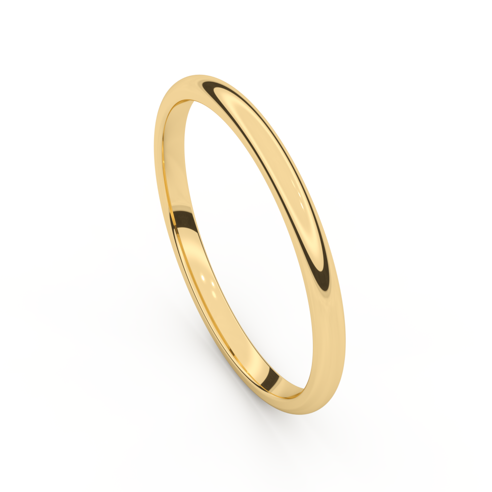 Alliance bombé or jaune 2 mm