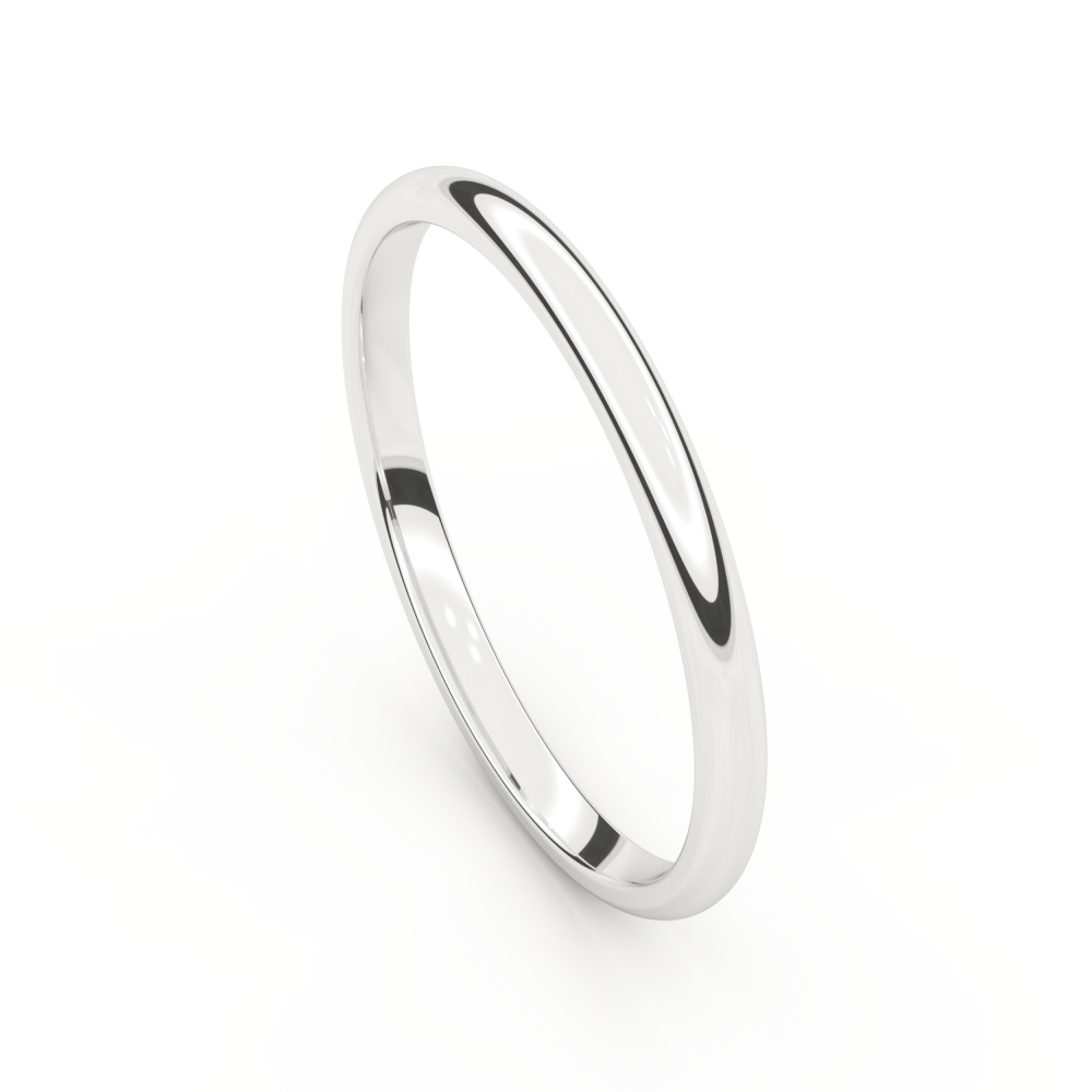 Alliance bombé or blanc 2 mm