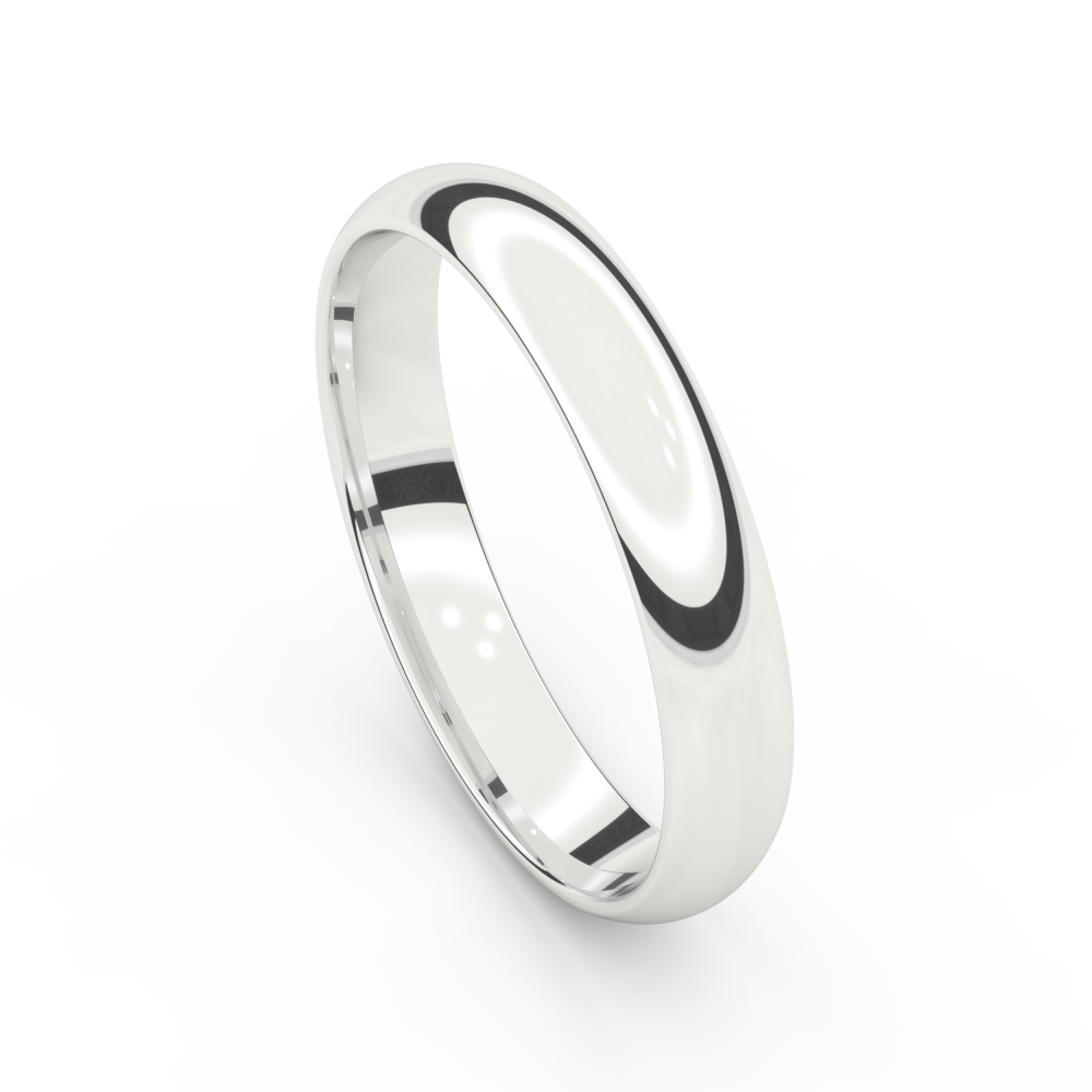 Alliance bombé or blanc 4 mm