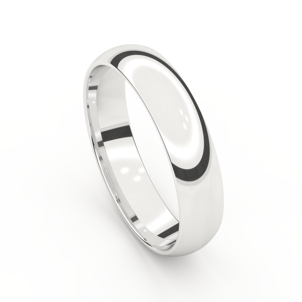 Alliance bombé or blanc 5 mm