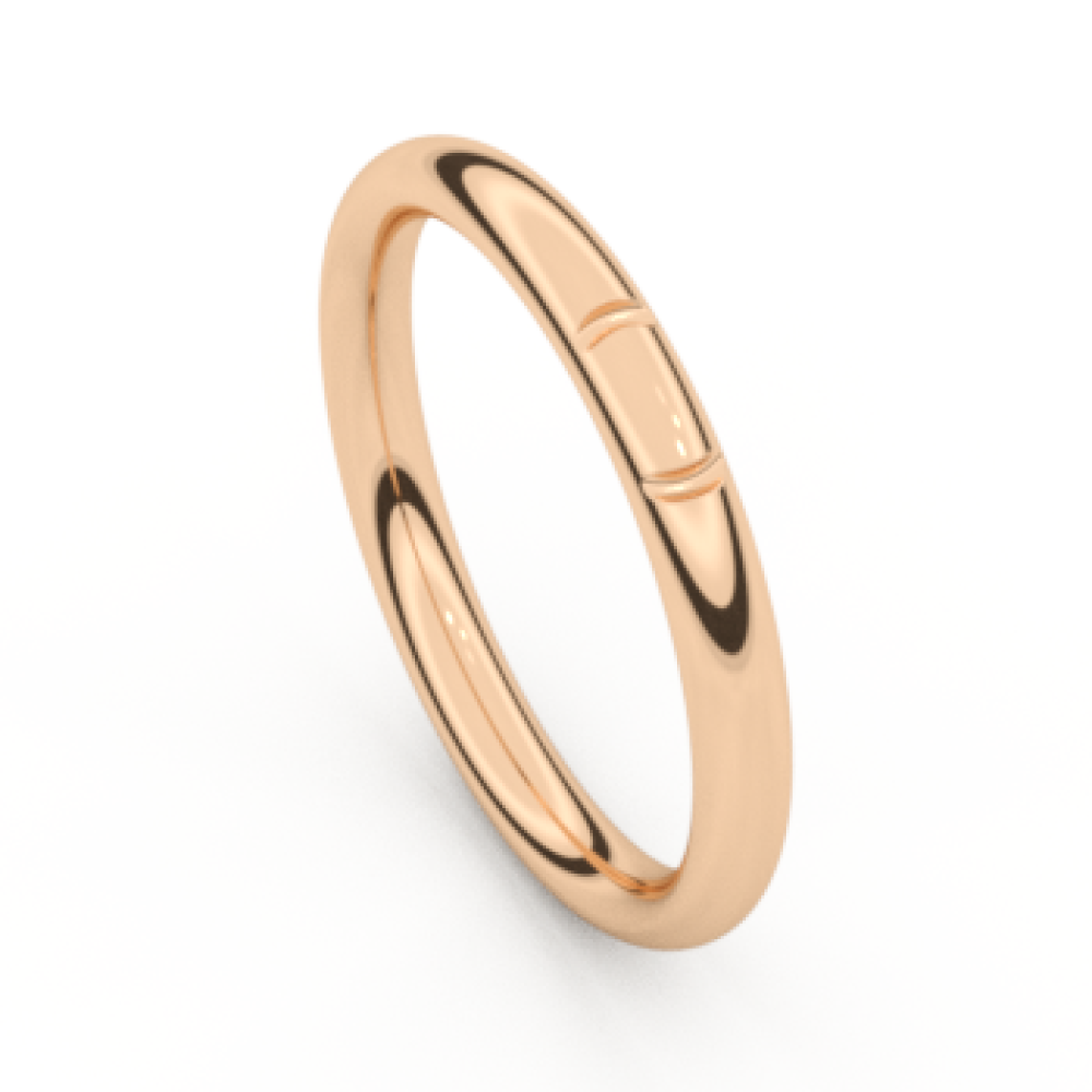 Alliance or rose ronde 3 mm