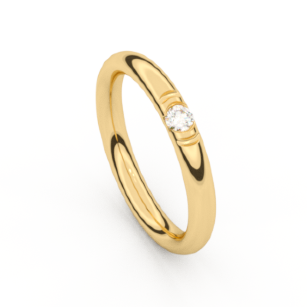 Alliance ronde or jaune 18K