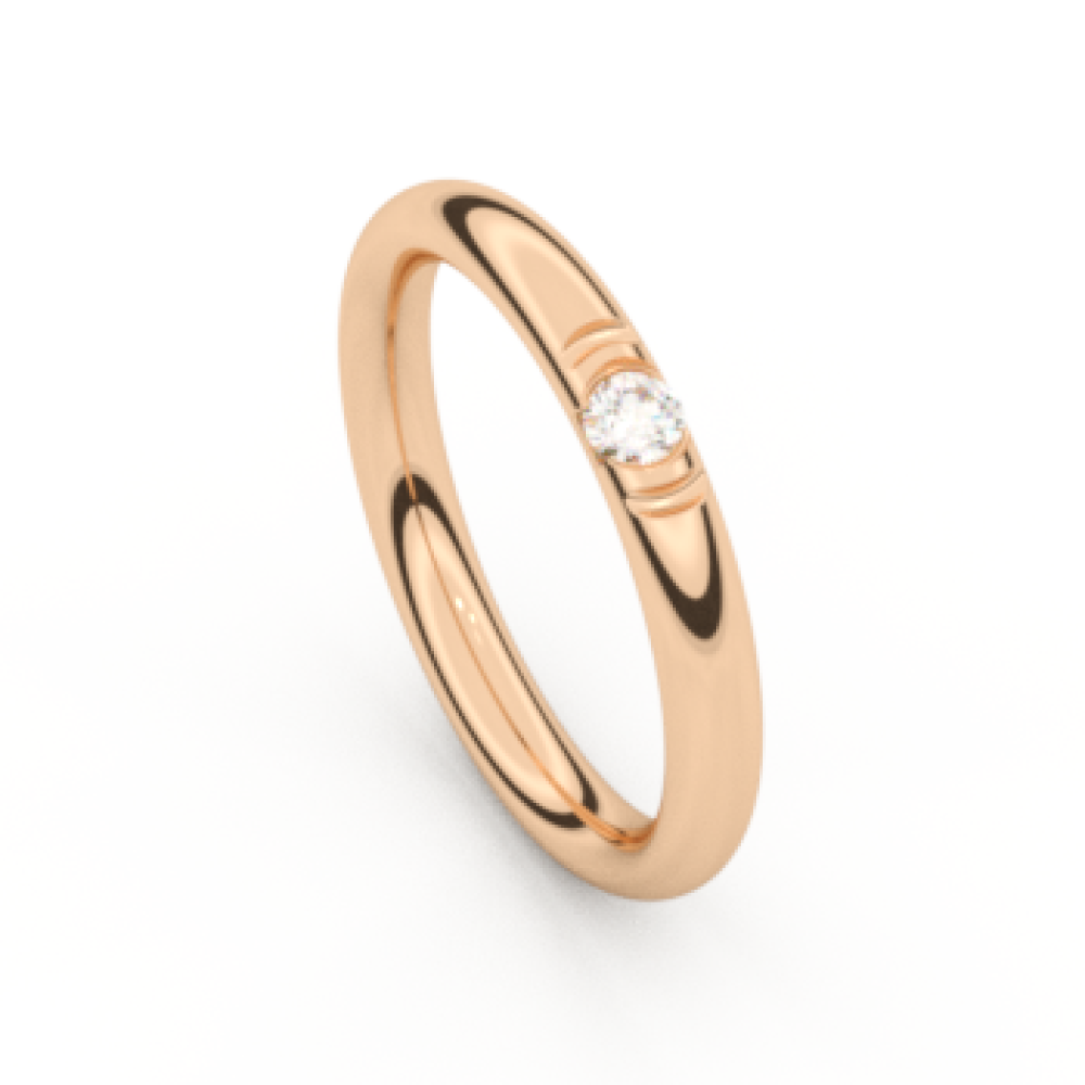 Alliance ronde or rose 18K