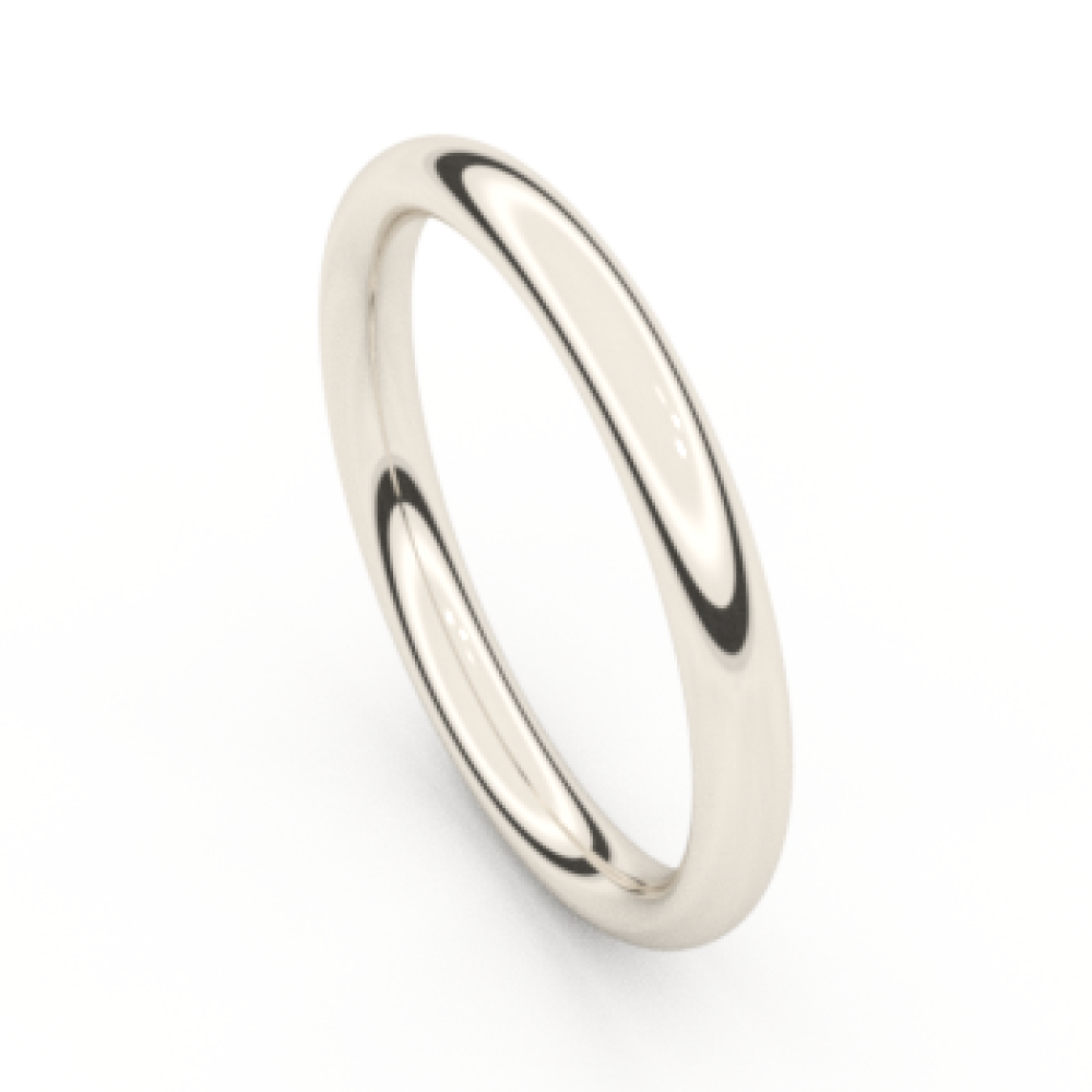 Alliance ronde or blanc champagne 18K