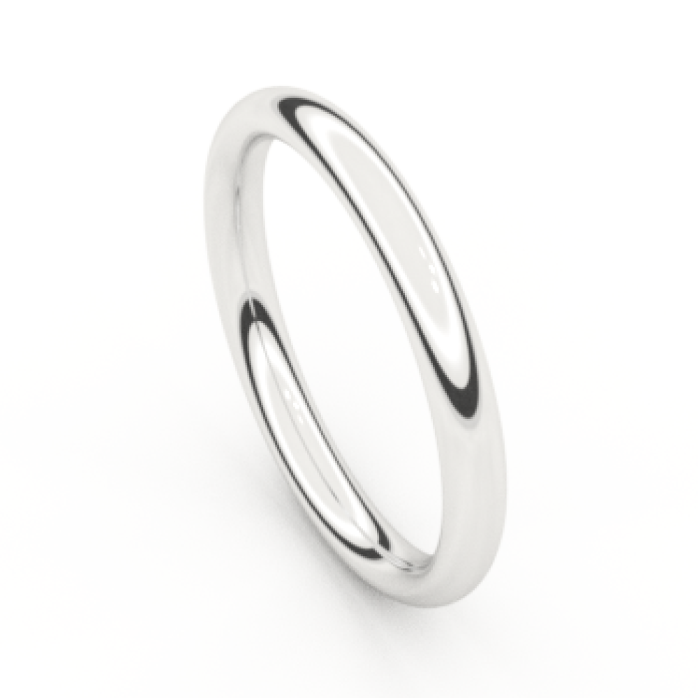 Alliance ronde or blanc 18K