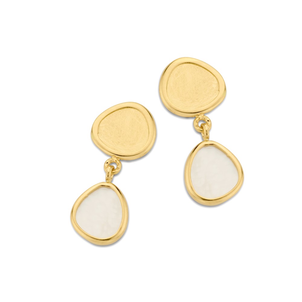 Boucles d'oreilles or 18k et Nacre